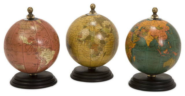 Cabot Antique-Style Mini Globes, Set of 3