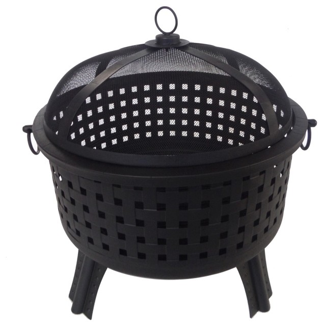 Classic Round Steel Fire Pit Kit With Flame Retardant Lid And