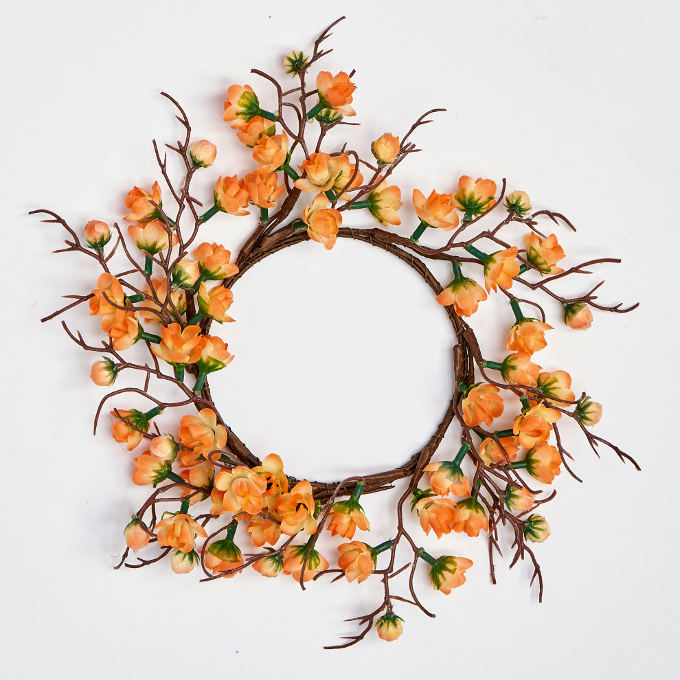 4.75" Inner Diameter Artificial Flower Buttercup Pillar Candle Ring