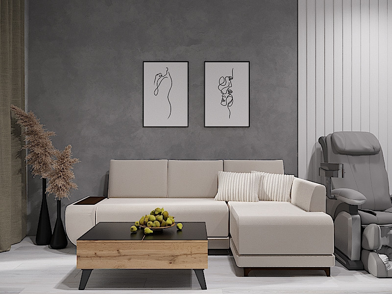 Трекомнатная квартира в серых тонах