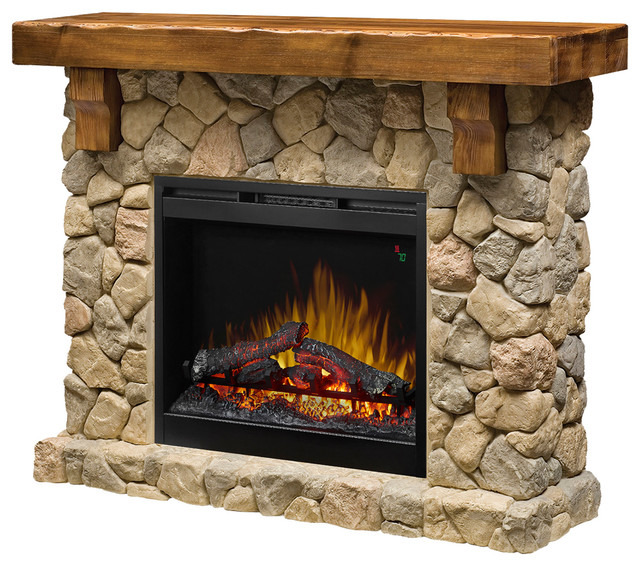 Dimplex Fieldstone Pine And Stone Look Electric Fireplace Mantel
