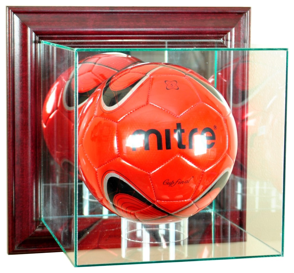 Wall Mounted Soccer Display Case Traditional Display And Wall