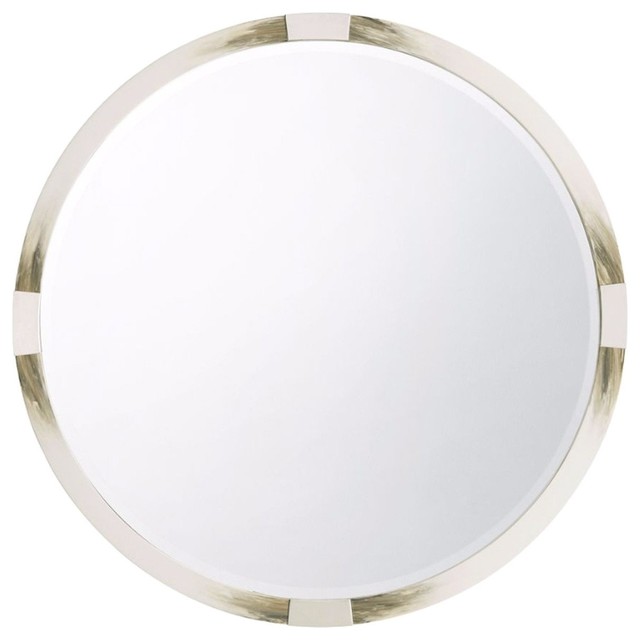 Theodore Alexander Cutting Edge Round Longhorn White Mirror Theodore Alexander Cutting Edge Round