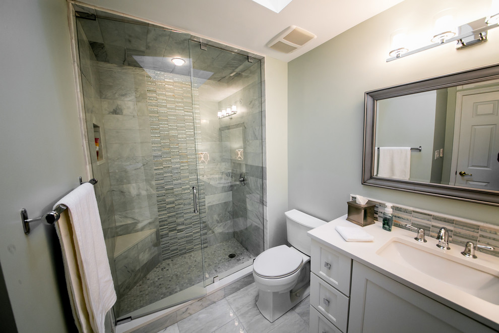 Transitional Marble Bathroom Remodel