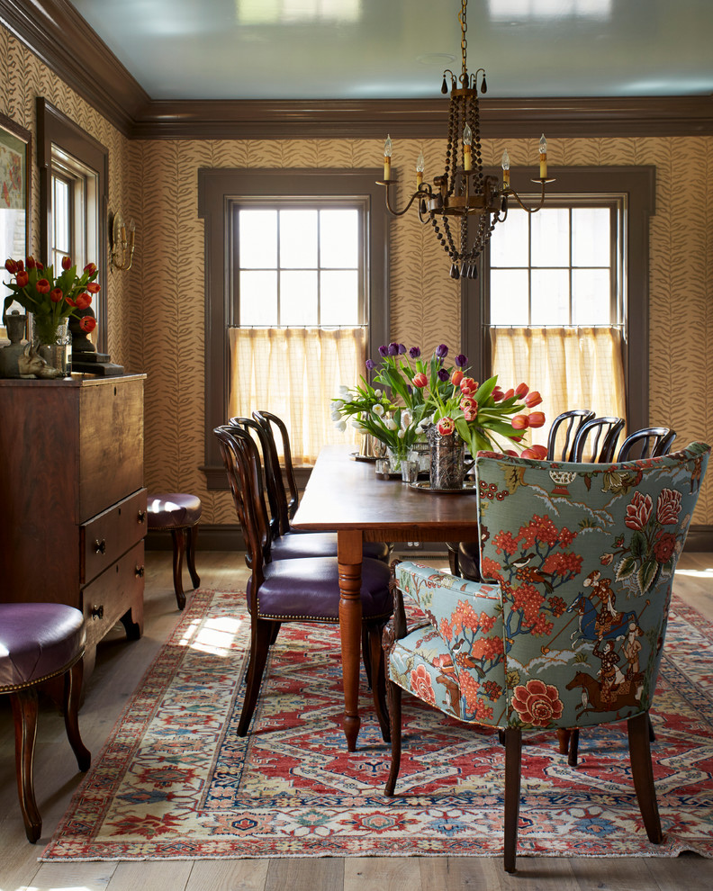 Design ideas for a country dining room in New York.