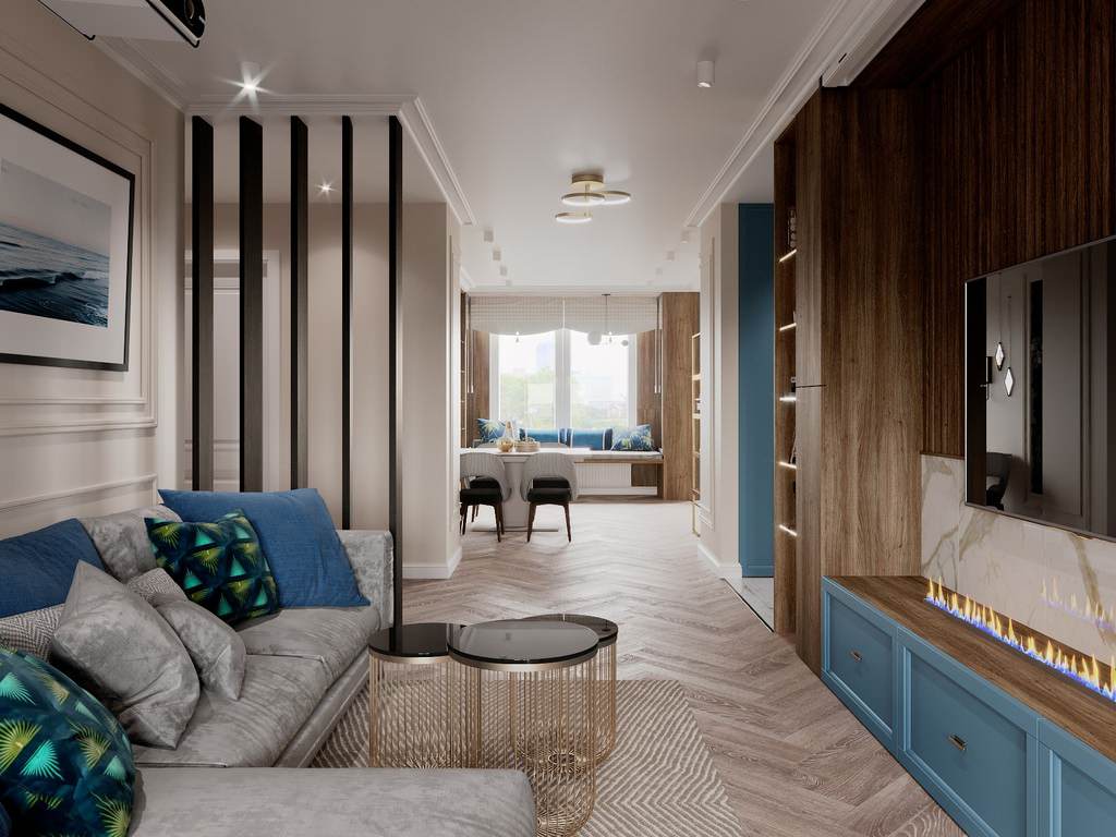 Дизайн интерьера квартиры в современном стиле в ЖК «Царская столица», 107 кв.м.