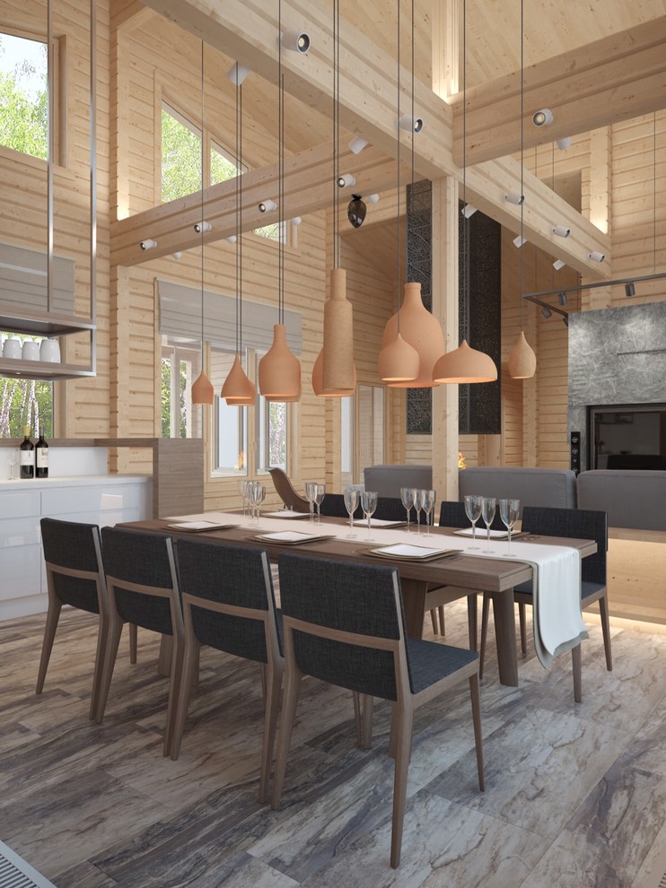 проект интерьеров коттеджа из бруса