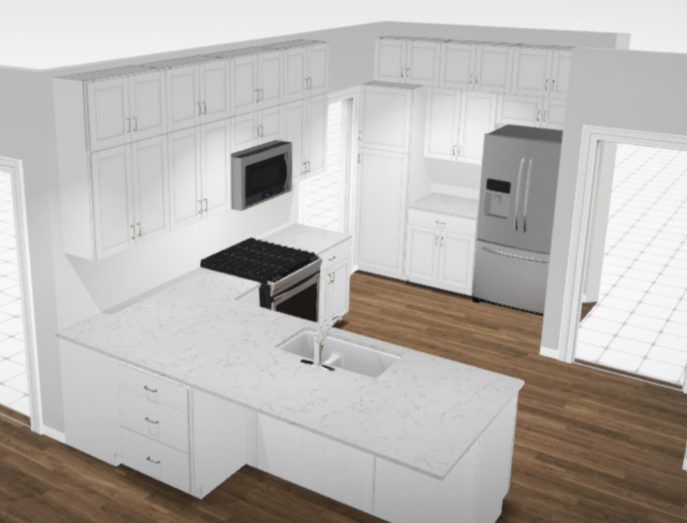 Kitchen peninsula with sink and seating hotsell