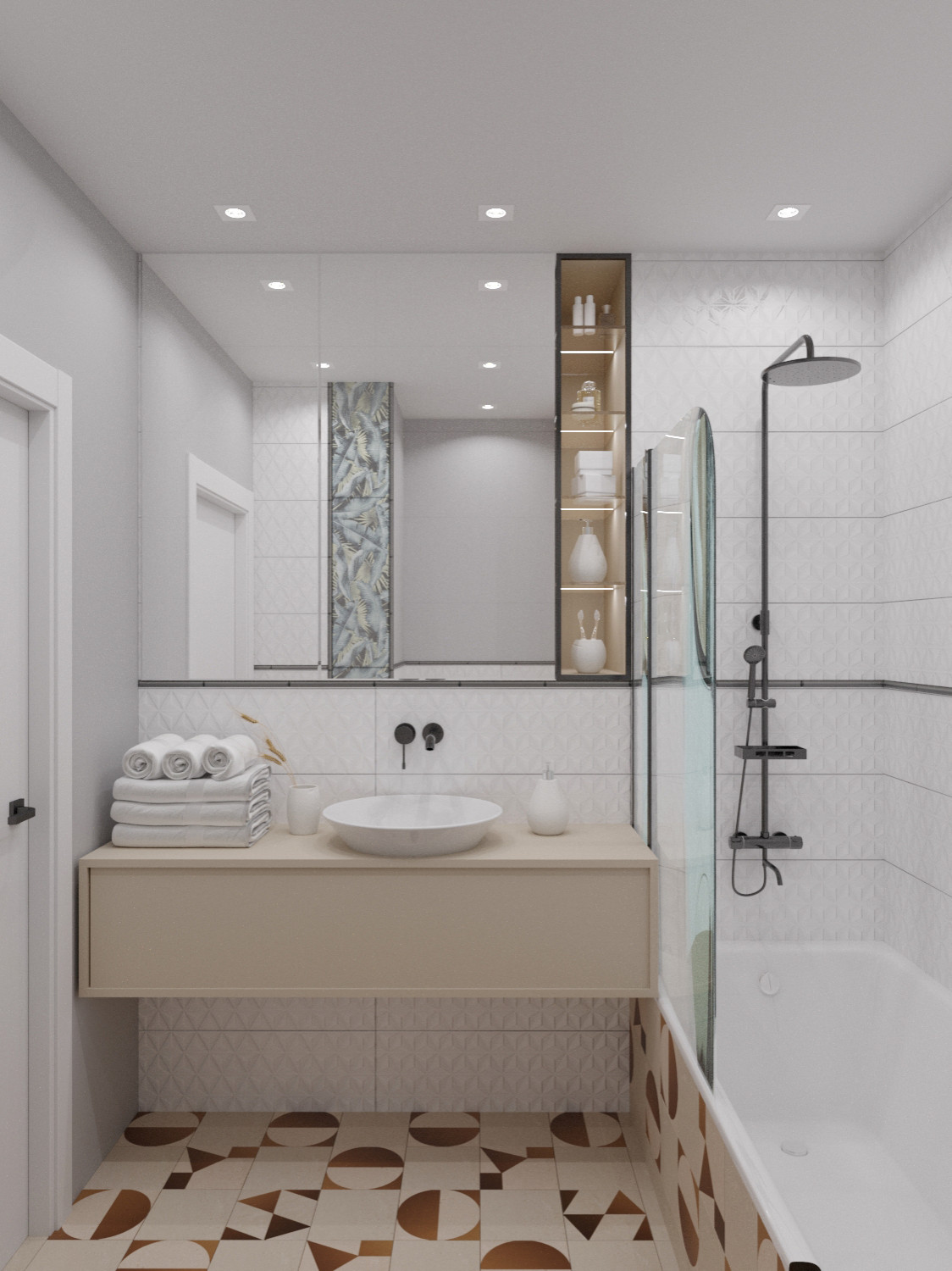 Дизайн раздельного санузла в квартире 70м2, г. Нефтеюганск