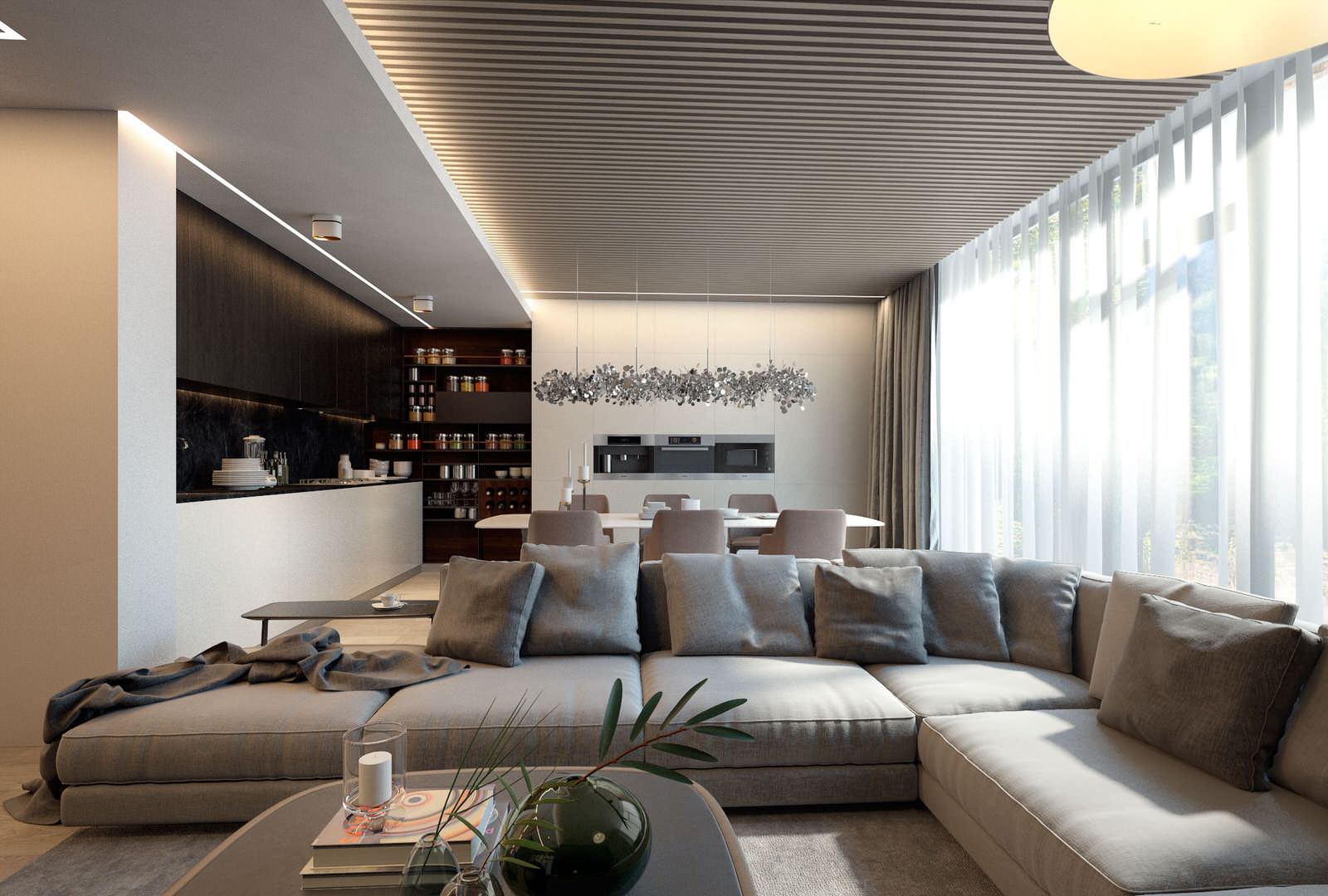 Интерьер кухни-гостиной