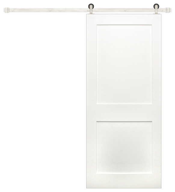  panel white solid core pine barn door slab  Solid Pine Barn Doors