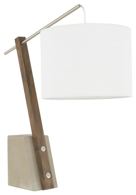 Robyn Table Lamp With Concrete Base/White Shade