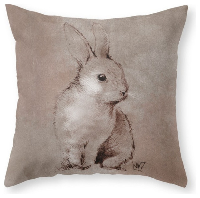 Bunny Rabbit Throw Pillow Cover - Farmhouse - Decorative Pillows - by ...