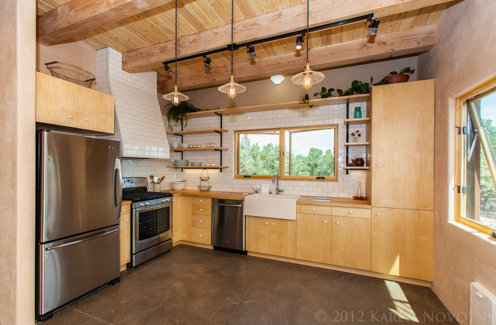 Example of a mountain style kitchen design in Albuquerque