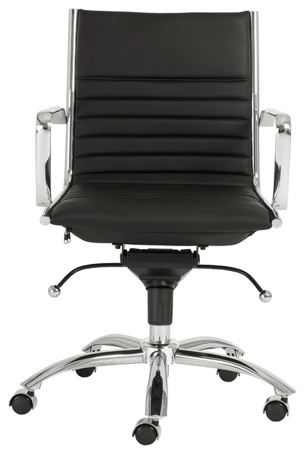 Dirk Low Back Office Chair Contemporary Chairs By Euro Dirk Low Back Office Chair Black Chrome