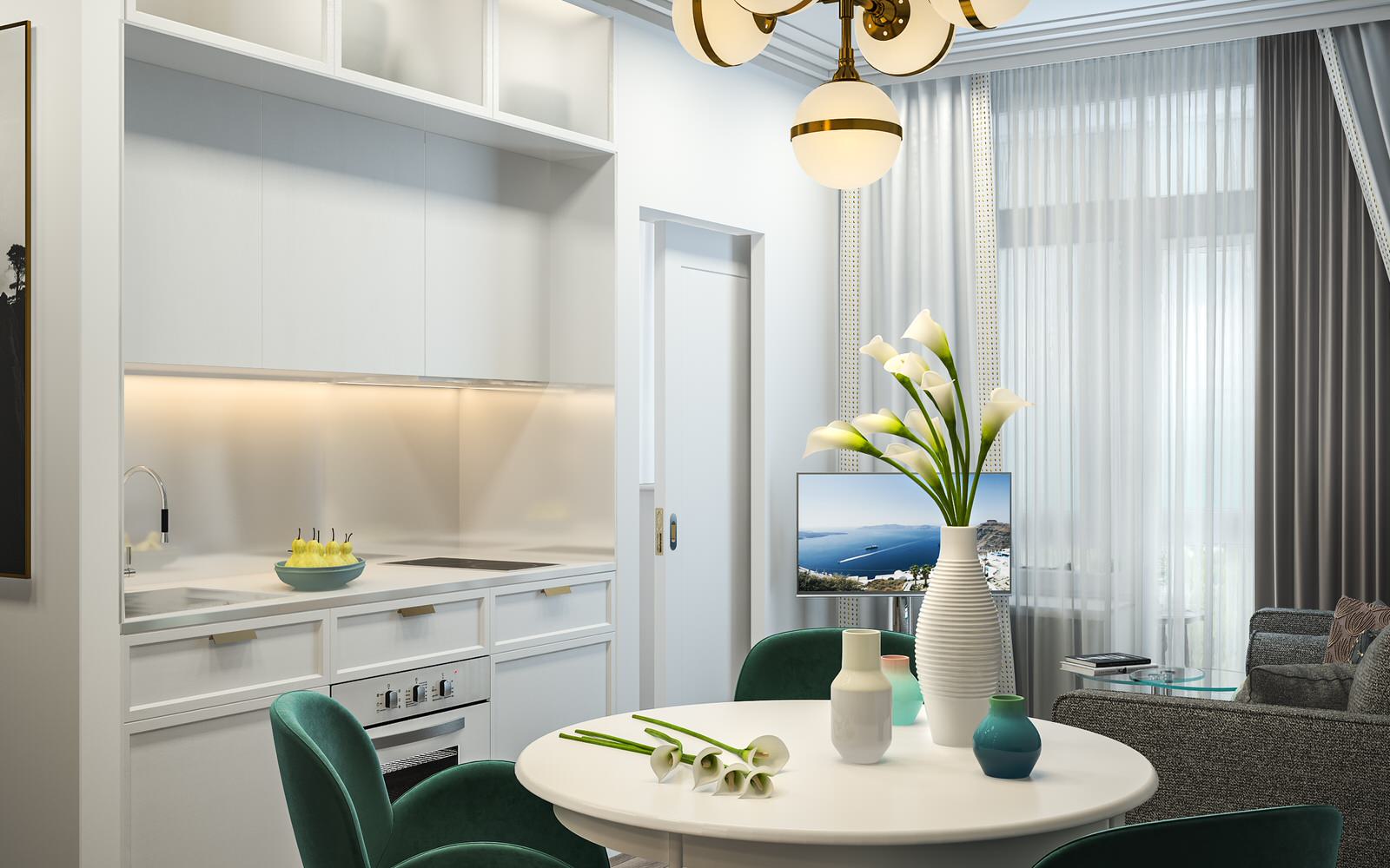 Дизайн - проект однокомнатной квартиры 38 кв.м. г. Москва