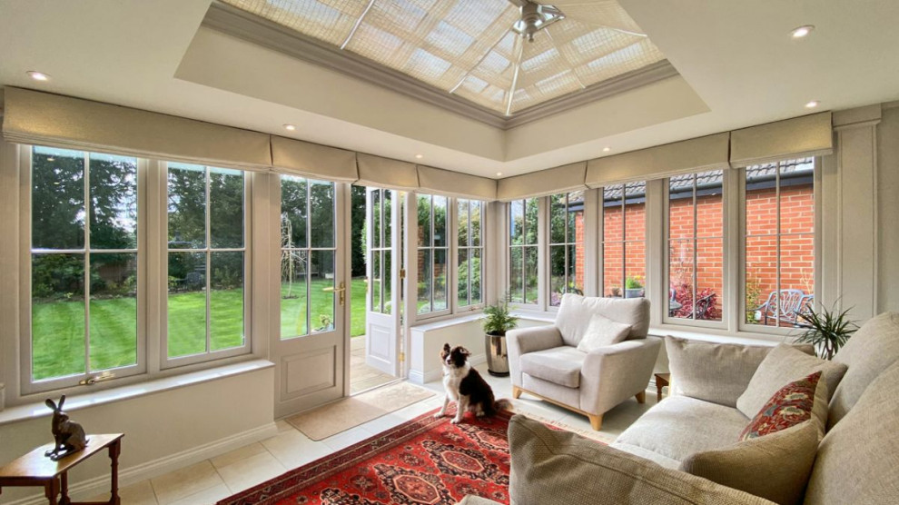 Inspiration for a timeless sunroom remodel in Other