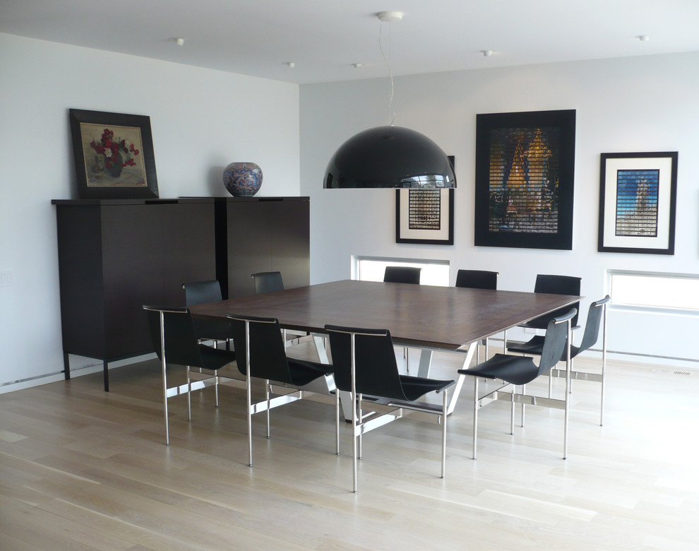 Design ideas for a modern dining room in Chicago.