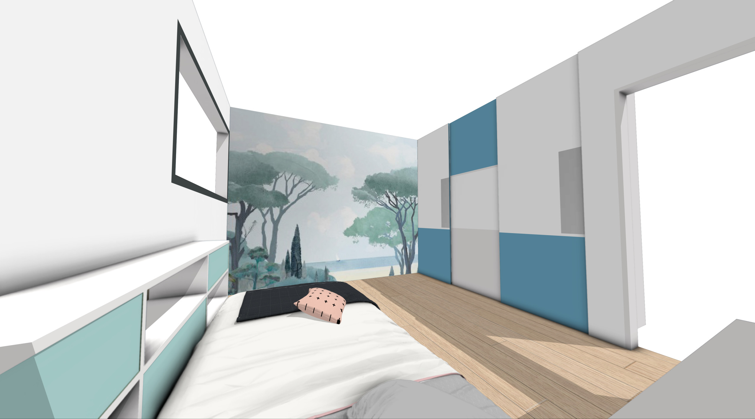 Projet tests papiers peints "La chambre d'Olivia"