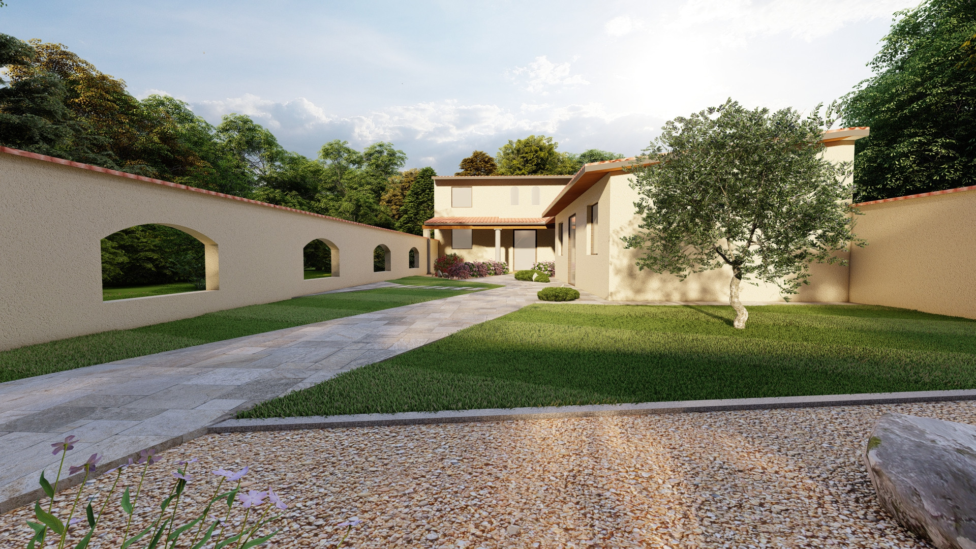 Giardino moderno in provincia