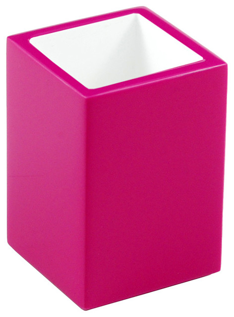 Hot Pink Lacquer Brush Holder - Contemporary - Toothbrush Holders - by  Hudson & Vine | Houzz