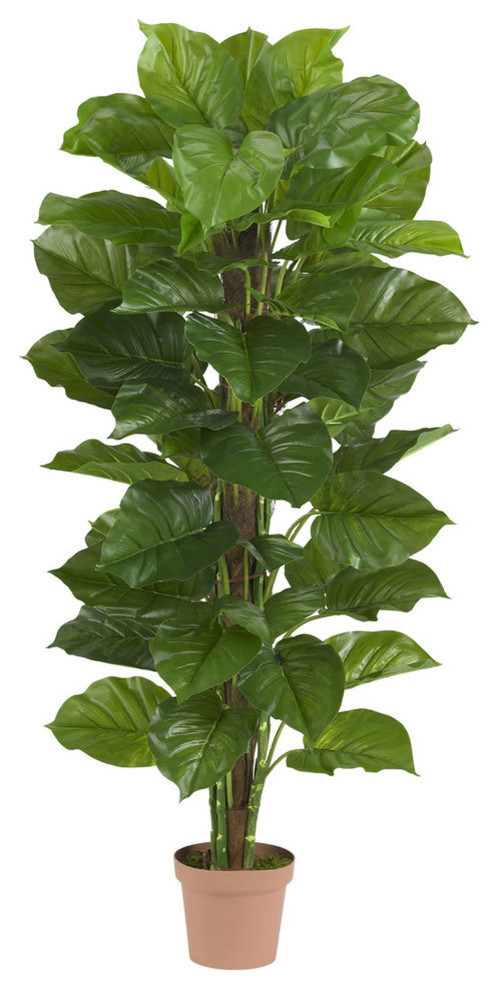 63" Large Leaf Philodendron Silk Plant, Real Touch