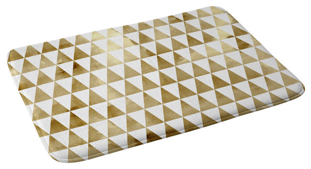 Georgiana Paraschiv Triangle Pattern GoldMemory Foam Bath Mat, 34