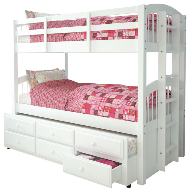 twin bunk bed with trundle