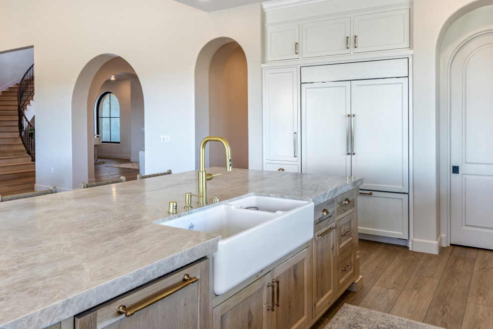 Farmhouse Sink with Arched View to the Foyer | Tuscan Farmhouse