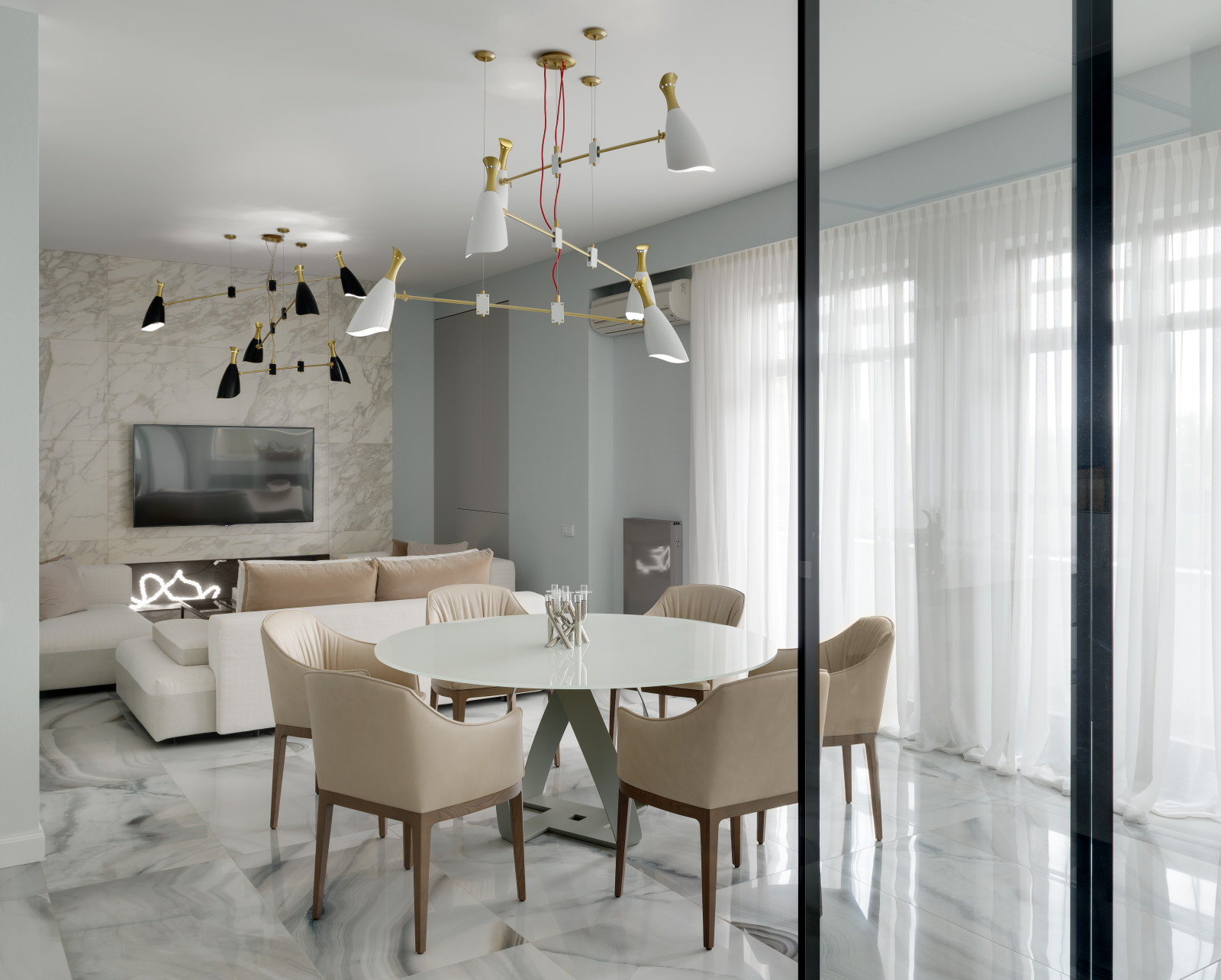 Гостиная - Энергия гармонии. Квартира для молодой пары.