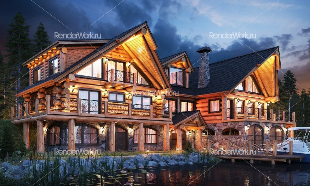 Визуализация дома в канадском стиле