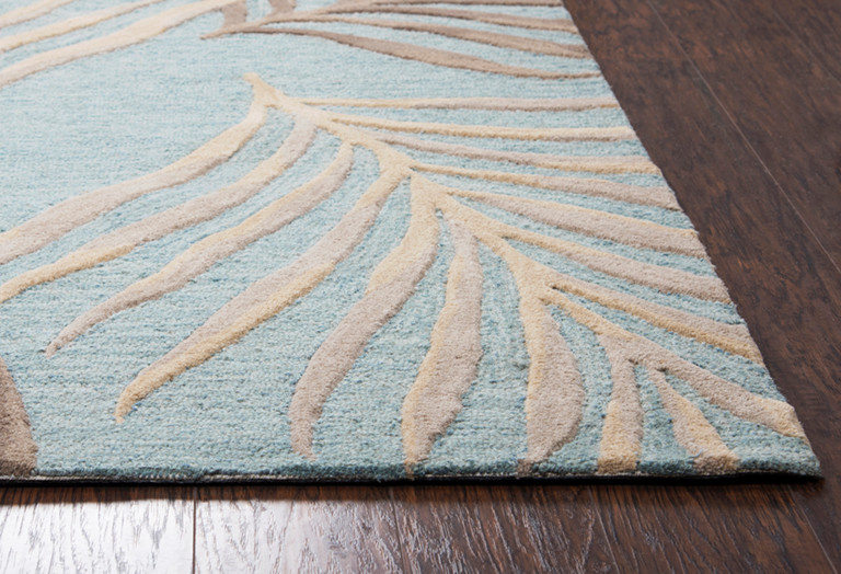 Rizzy Home CA370A Cabot Bay Area Rug Seafoam, 5' x 8' Tropical Area