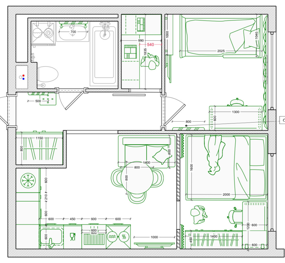 Дизайн-интерьера квартиры 34 м²