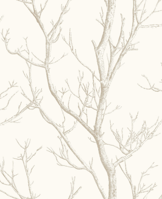 Laelia White Silhouette Tree Wallpaper, Sample