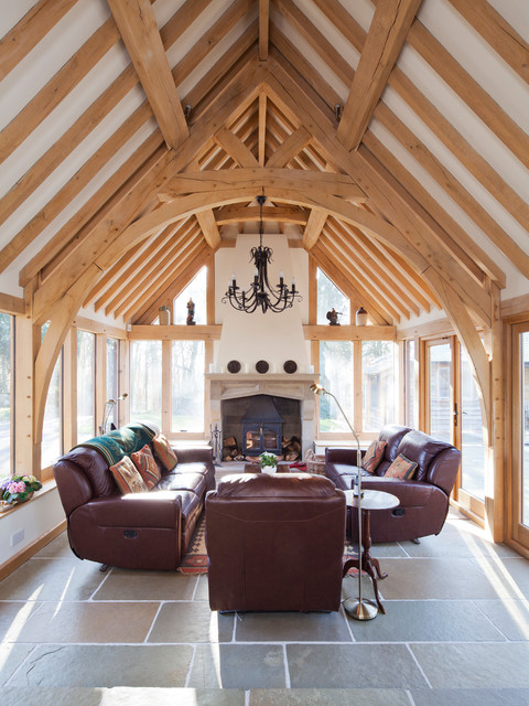 Stunning vaulted oak frame rooms rustic-living-room