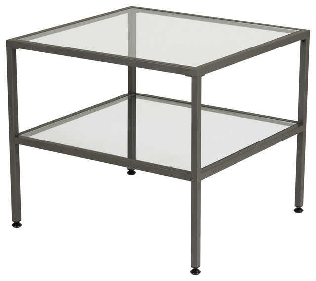 Camber End Table Pewter/Clear Glass - Transitional - Side Tables And End  Tables - by Studio Designs | Houzz