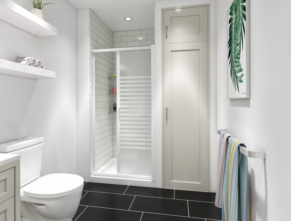 Nautilus Retractable Shower Door for Residential Traditional