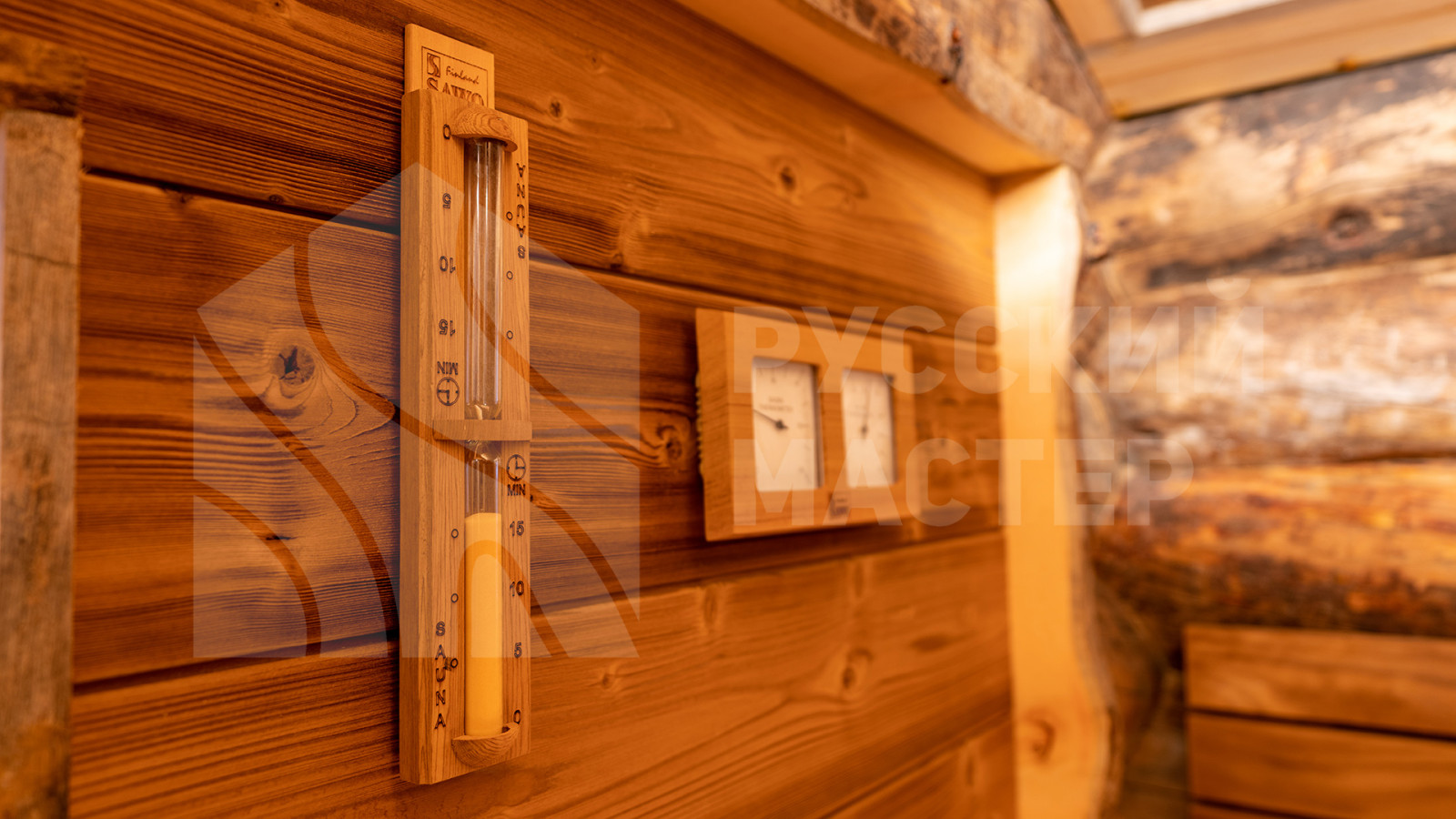 Баня из полярной сосны Кело с террасой и купелью с подогревом