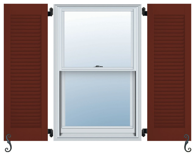 Atlantic Architectural All Louver, Louver Colonial Shutters, Set of 2 Exterior Shutters by