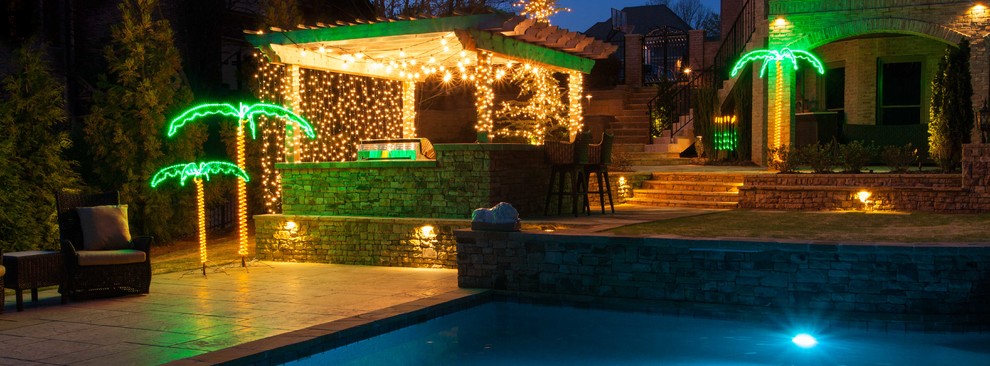 Inspiration for a tropical patio remodel in Atlanta