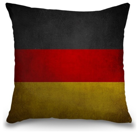 "Germany Textured Flag" Pillow, 18" x 18" Contemporary Decorative