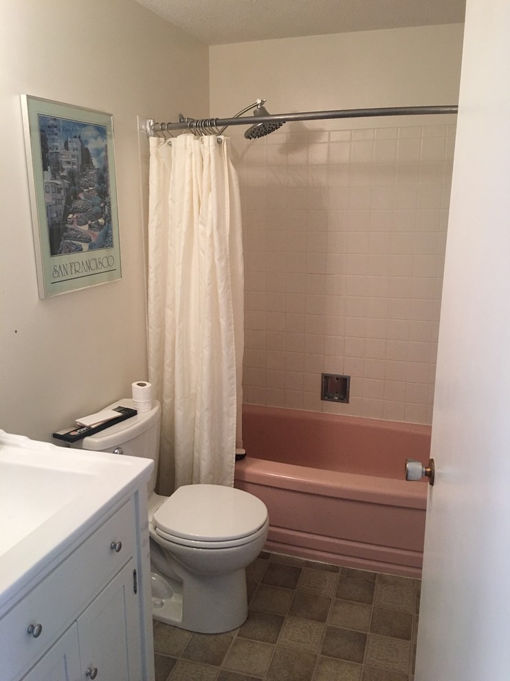 grey grout colour with subway tile in bathroom