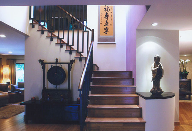 This is an example of an asian staircase in Los Angeles.