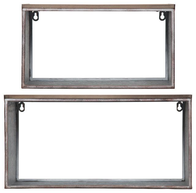 Rustic Galvanized Metal And Wood Wall Shelf Set Of 2 Industrial Display Shelves By Pinnacle Frames - Galvanized Metal Wall Shelf Rustic Galvanized Metal And Wood Wall Shelf Set Of 2 Industrial Display Shelves By Pinnacle Frames - Galvanized Metal Wall Shelf