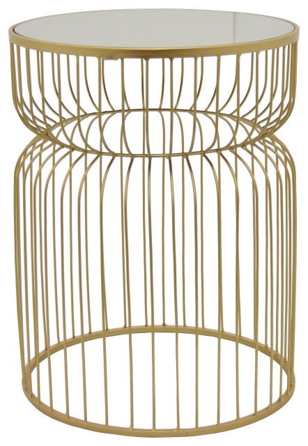 Plutus Brands Metal Plant Stand With Mirror, Gold Metal - Contemporary ...