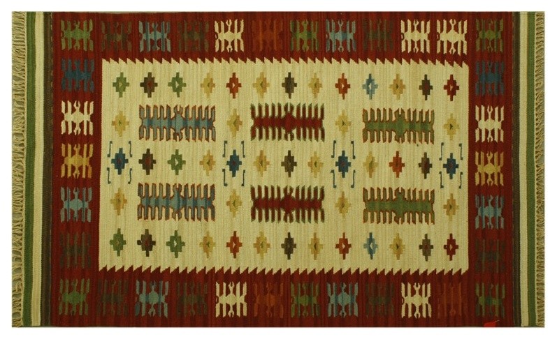 Hand Woven Flat Weave Anatolian Kilim Reversible Oriental Rug