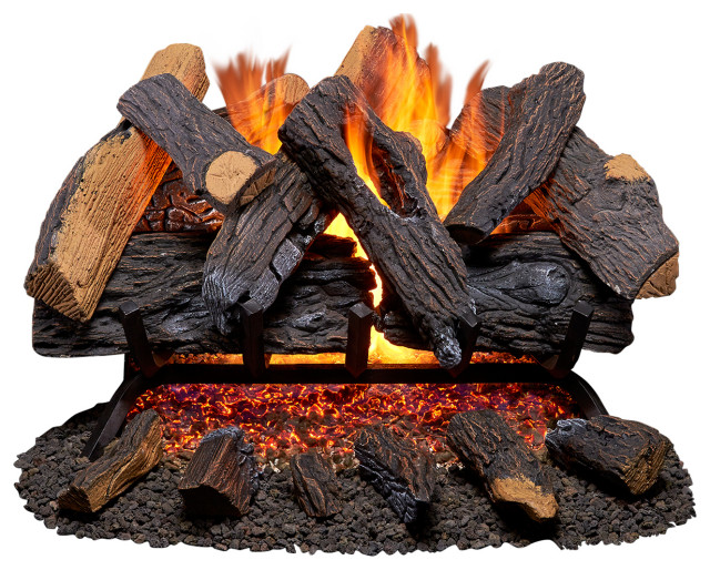 Duluth Forge Vented Natural Gas Fireplace Log Set 24 55000 Btu