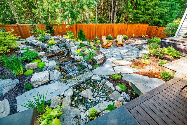 Backyard Nature Retreat With Stone Garden Seattle By Mutual