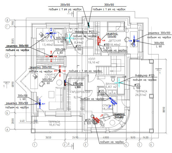 ПЕТЕРГОФ. Проект вентиляции загородного дома.