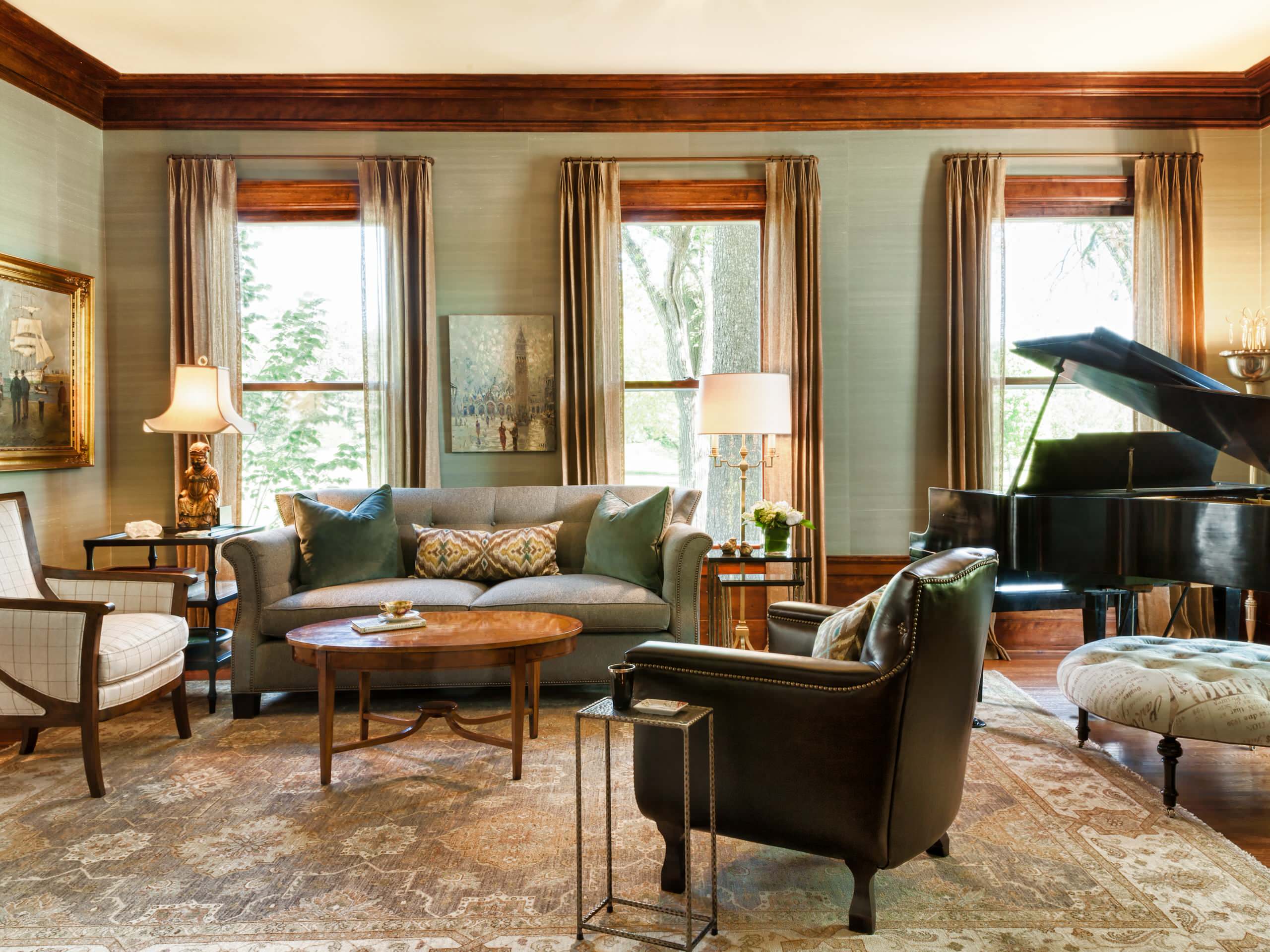 75 Wallpaper Living Room Ideas You'll Love - December, 2025 | Houzz, image size:2560x1920